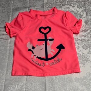 Carter's Pink Short Sleeve Tee with Anchor Design